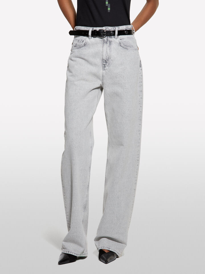 Jeans wide fit grigio - jeans palazzo da donna - Grigio | Sisley image number 3